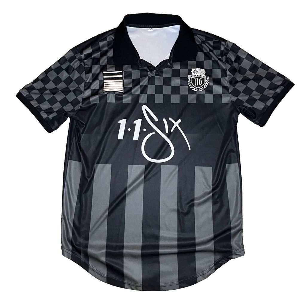 Soccer Jersey Rare Prototype 116 One One Six Black Grey Medium One Of A Kind LNC